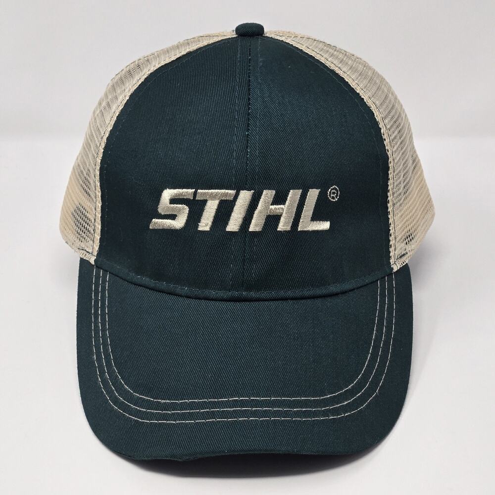 STIHL Trucker Hat Black Tan Mesh Snapback Adjustable Chainsaw Outdoor Cap